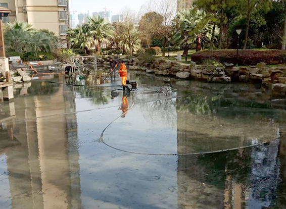 寿宁景观池淤泥清理